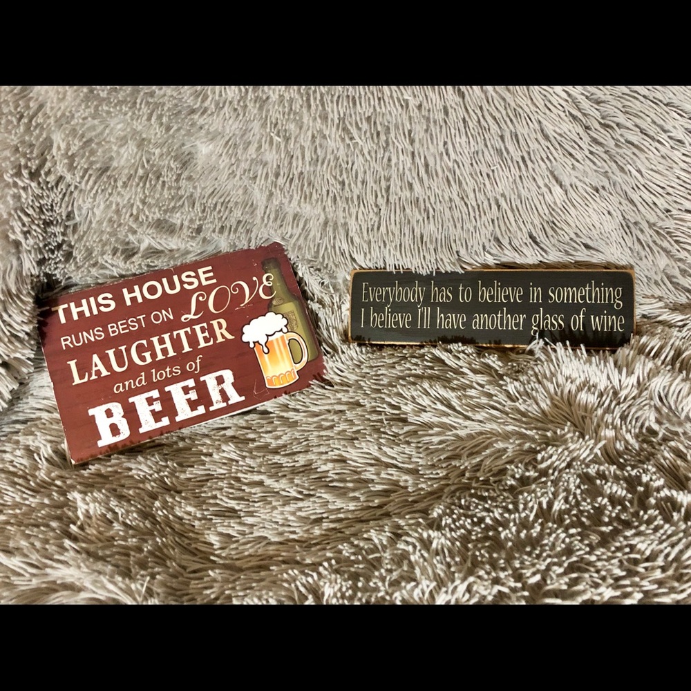 His n Hers wooden alcohol signs